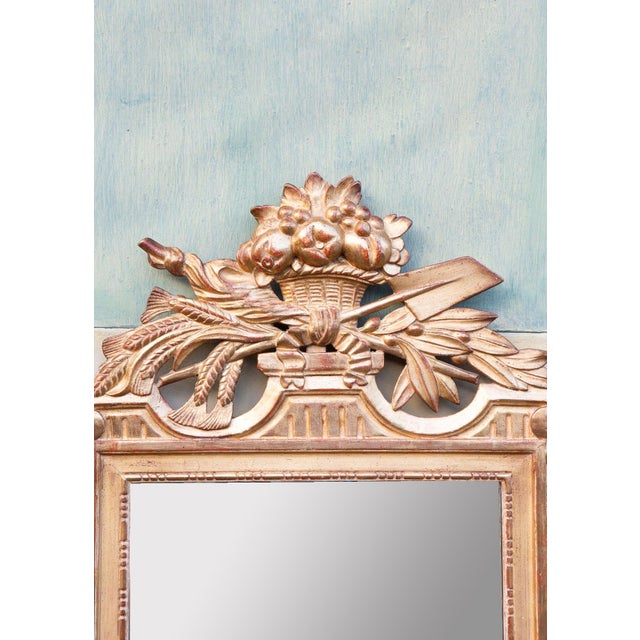 Antique French Louis XVI Style Mirror in Gilded Wood, 1890s For Sale - Image 4 of 9