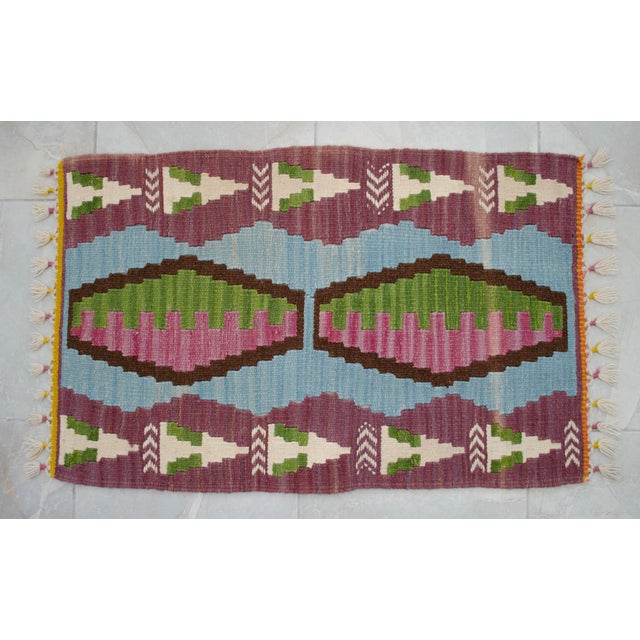 Handmade Rug Colorful Kilim Small Rug Entry Mat Doormat 2x3 Ft Approx For Sale - Image 6 of 10