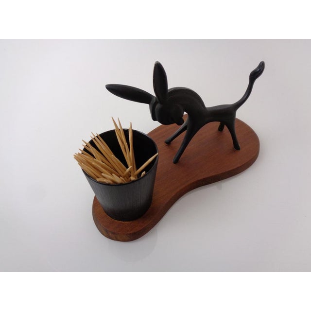 Metal and Teak Donkey Toothpick Holder, Germany, 1960s For Sale - Image 4 of 18
