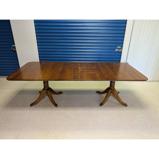 Midcentury L. & j.g. Stickley "Cherry Valley" Duncan Phyfe Dining Table For Sale - Image 11 of 14