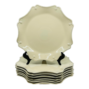 1990s Juliska Thread and Berry Butter Yellow Chargers- Set of 7