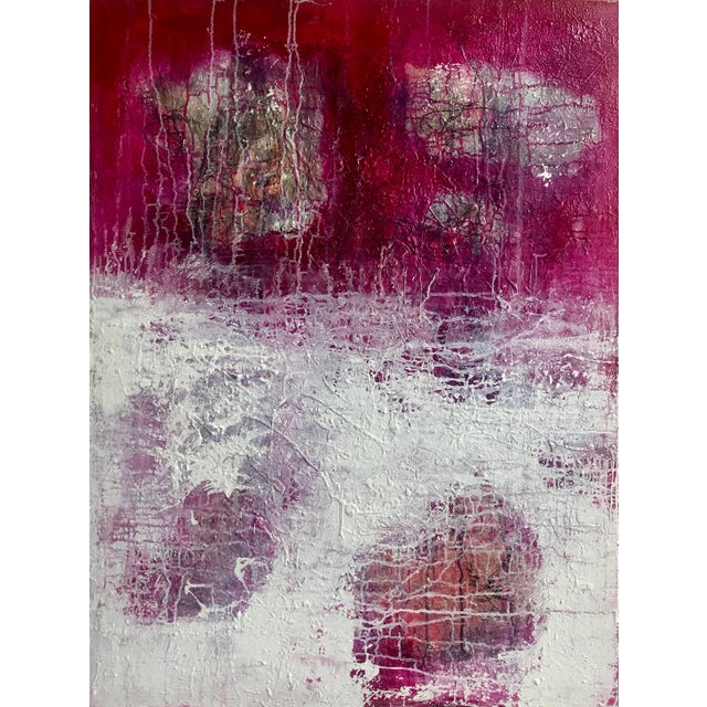 Mixed media on stretched canvas.