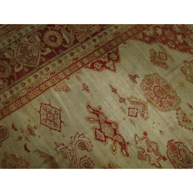 Antique Ivory Sultanabad Persian Carpet For Sale - Image 11 of 18