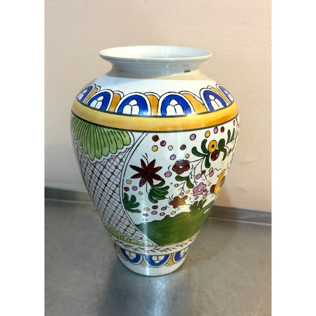 Majolica Majolica Style Ceramic Bird Vase For Sale - Image 4 of 6