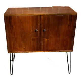 1960s Mid Century Danish Style Teak Media & Vinyl Record Cabinet For Sale