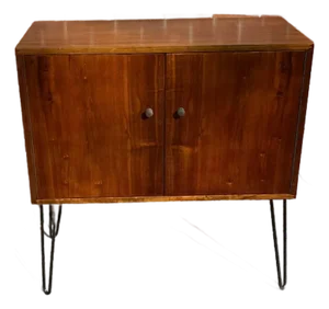 1960s Mid Century Danish Style Teak Media & Vinyl Record Cabinet