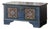 Antique Hand Painted Chest in Blue With Floral Motifs For Sale