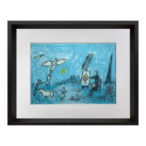 Marc Chagall Color Lithograph Limited E. No.82 ~"Painter and His Double" W/Frame