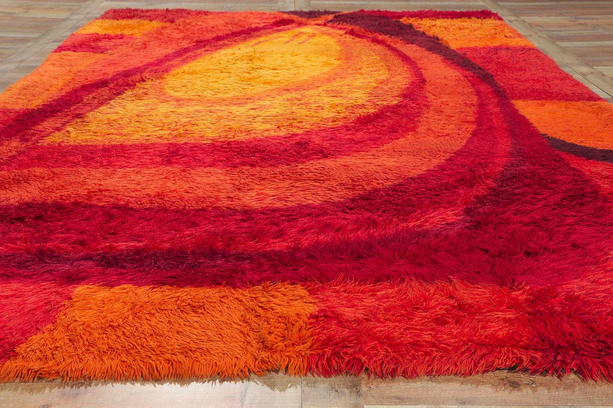Mid 20th Century Vintage Danish Rya Rug, 07'06 X 11'10 | Chairish