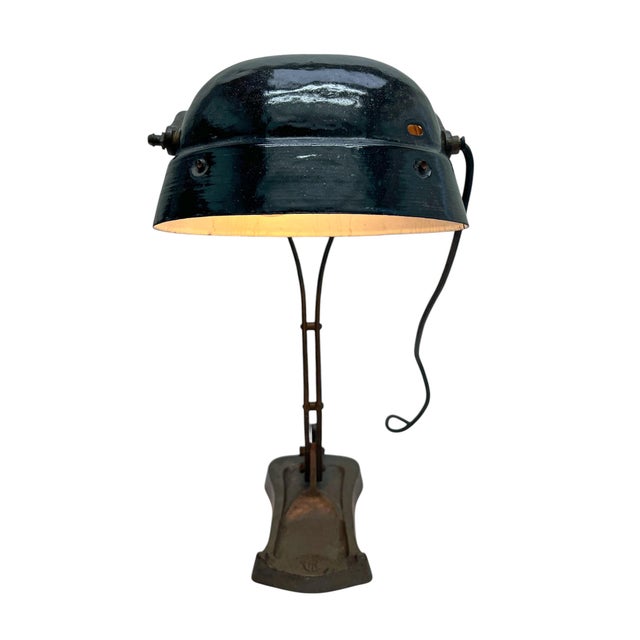 Black Art Nouveau Industrial German Table Lamp, Reinlicht, 1918 For Sale - Image 8 of 18