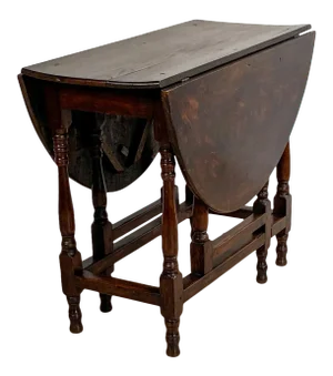 Circa Early 18th Century English Oak Drop Leaf Table