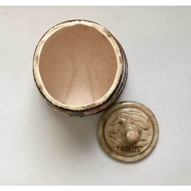 Shabby Chic Vintage Mid 20th Century Floral Faux Churn Cookie Jar For Sale - Image 3 of 10