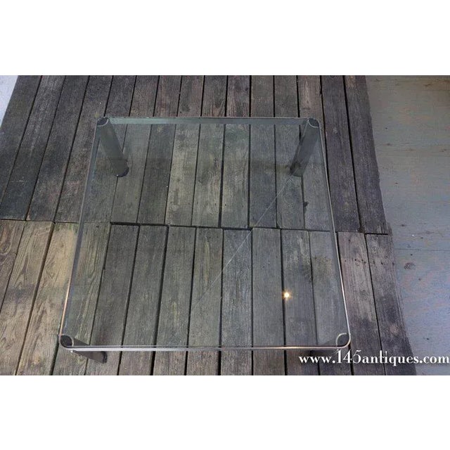Vintage French Steel and Glass Coffee Table For Sale In New York - Image 6 of 9