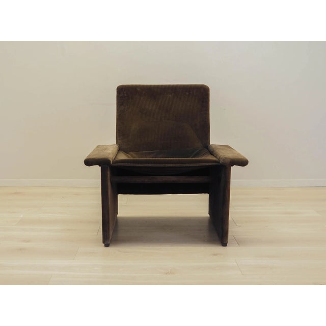 Postmodern Italian Corduroy Armchair, Italy, 1970s For Sale - Image 3 of 18