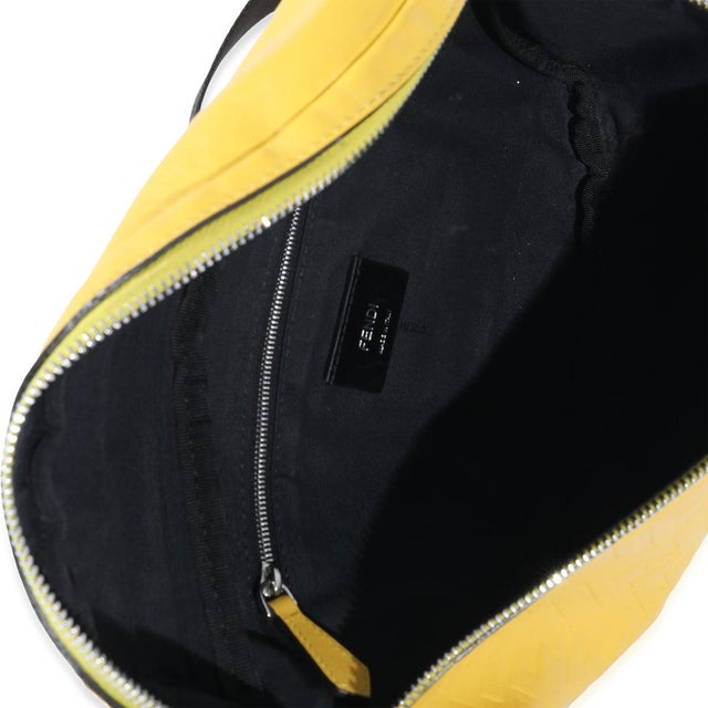 Fendi Yellow Calfskin FF 1974 Embossed Belt Bag For Sale - Image 4 of 7