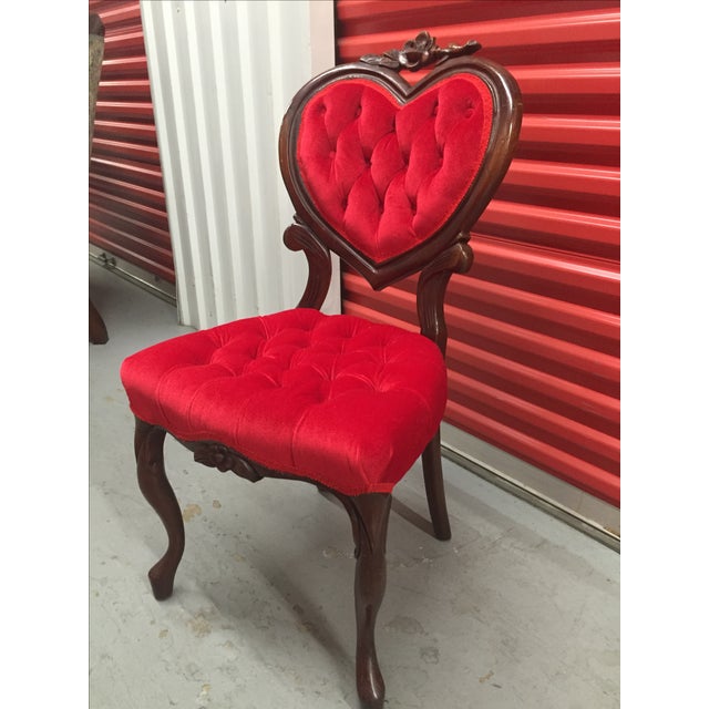 Vintage Red Heart Back Chair Chairish