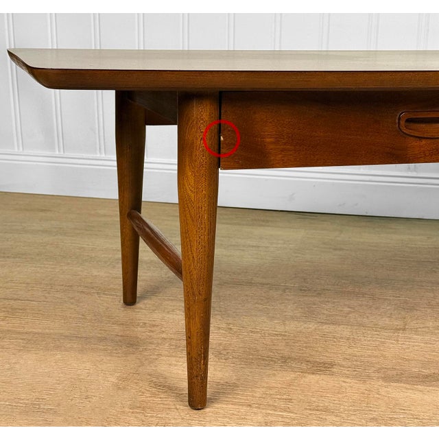 Mid-Century Walnut Surfboard Cocktail Coffee Table by Lane For Sale - Image 12 of 14