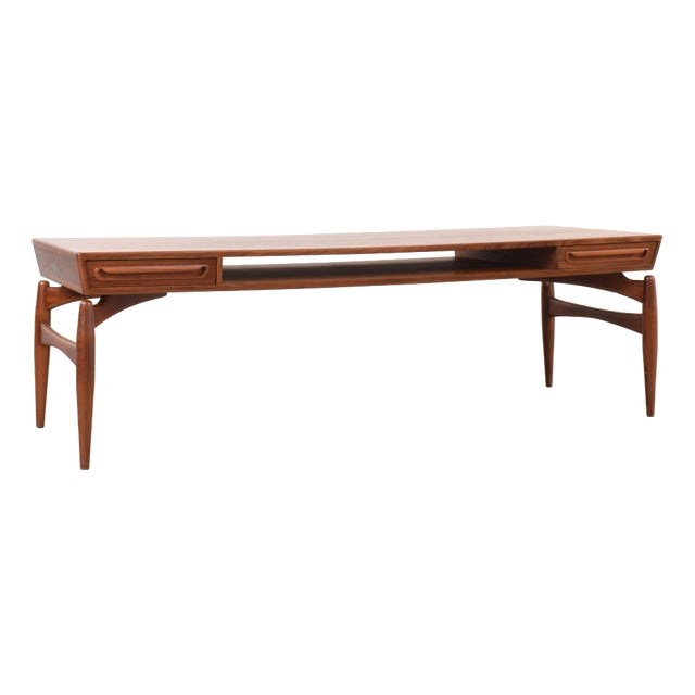 Mid-Century Modern Teak Coffee Table by Johannes Anderen for Trensum Möbelfabrik, 1960s For Sale
