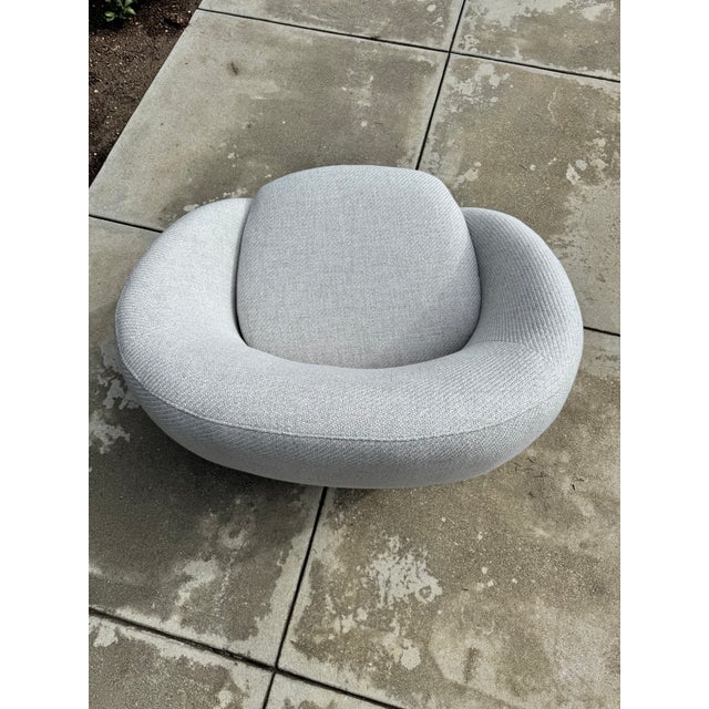 West Elm West Elm Cozy Upholstered Swivel Chair For Sale - Image 4 of 12