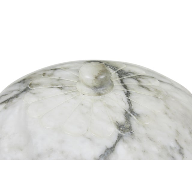 Art Deco Hand-Carved Alabaster Ceiling Light, 1930s For Sale - Image 9 of 12