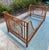 Mid century style twin size sleigh bed featuring Chinoiserie style fretwork and leather bindings. Constructed of a...