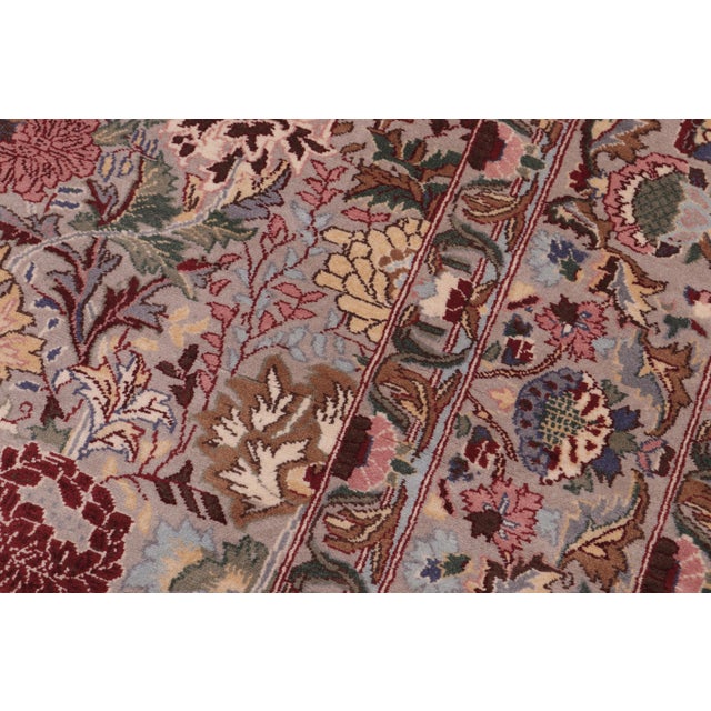 Shabby Chic Shabby Chic Floral Square 1990's Pak-Persian Gray/Gray Wool Rug - 6'0'' X 6'1'' For Sale - Image 3 of 9
