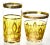 A spectacular 16 piece set of 22k gilt glasses, comprising of eight lowball glasses and eight highballs (Culver glasswares...
