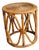 Mid Century Small Round Drum Bamboo Wicker Top Accent Table For Sale