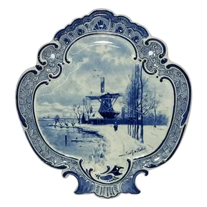 Dutch Delft Wall Plaque After a Painting by F. J. du Chattel from Porceleyne Fles, 1898