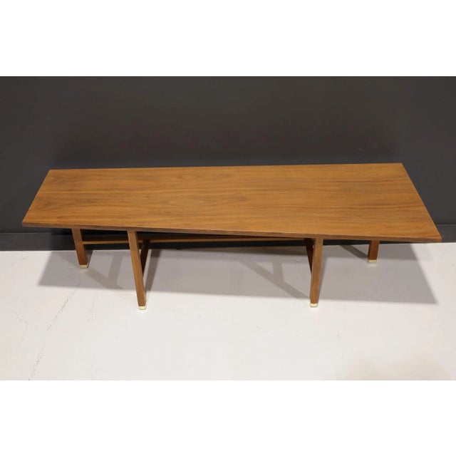 Mid-Century Modern Mid 20th Century Edward Wormley for Dunbar Trapezoid Top Cocktail Table For Sale - Image 3 of 9