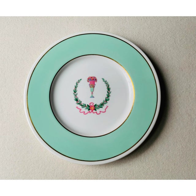 Spode Copeland Hand-Painted Serving Plate/Charger With Aqua Border, c.1900, 10.5" For Sale - Image 15 of 18