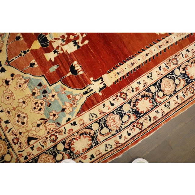 Mid 19th Century Mid 19th Century Hadji Jali Persian Tabriz Prayer Scroll Rug no. 10955 For Sale - Image 5 of 5