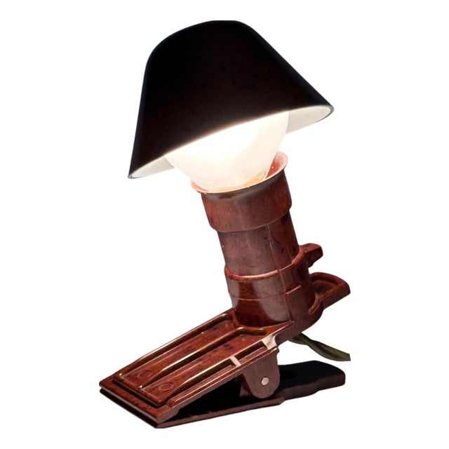 Small Travel Clamp Reading Lamp in Bakelite, 1950s For Sale