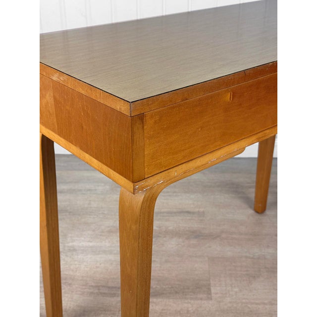 Mid-Century Modern Thonet Bentwood Blonde Console Table Writing Desk For Sale - Image 9 of 11