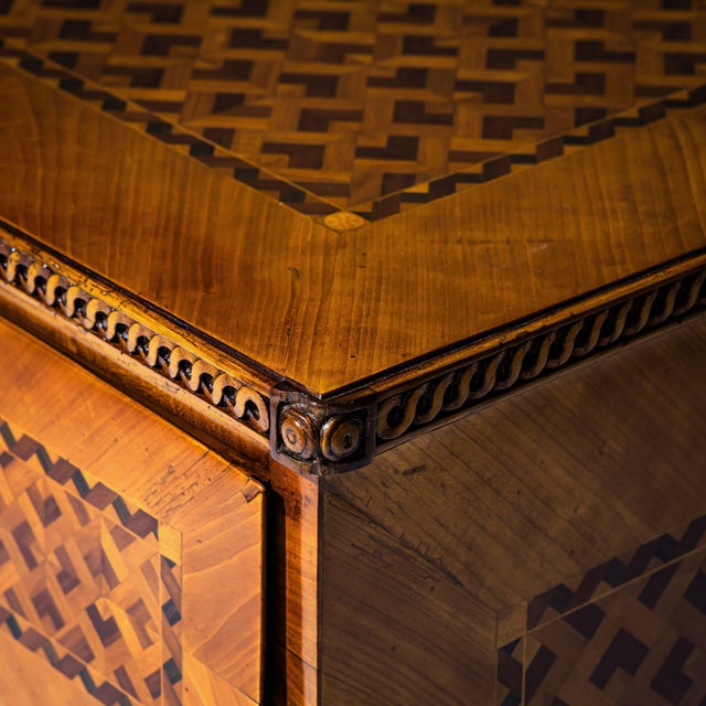 Brown Louis Seize Marquetry Chest of Drawers, late 18th Century For Sale - Image 8 of 15
