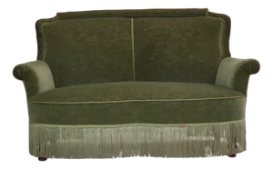 Danish 2-Seater Sofa in Green Furniture Velour & Beech Wood Legs, 1960s