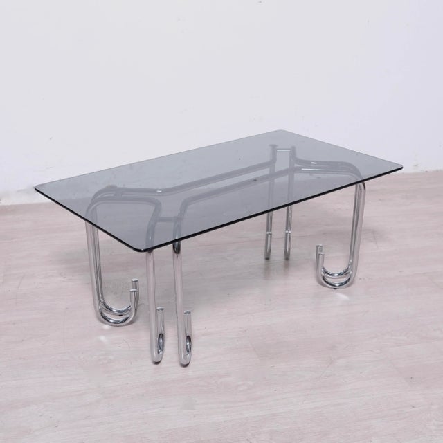Vintage Coffee Table with Smoked Glass Top, 1970s For Sale - Image 17 of 17