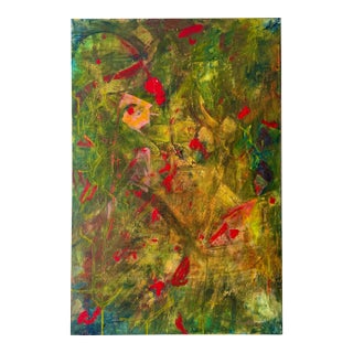 Modern Abstract Mixed Media Canvas Painting, Dated 2006 For Sale