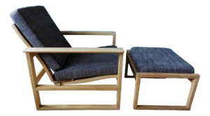 Set of Danish Lounge Chair and Ottoman in Light Oak by Børge Mogensen, 1965