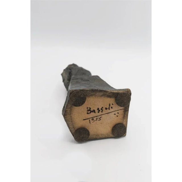 Beautiful stone statue designed and produced by Renato Bassoli in 1955, of fine Italian manufacture. The statue is made of...