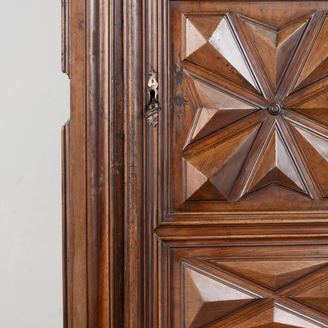 Early 19th Century French Single Door Carved Walnut Armoire Cabinet For Sale - Image 9 of 16