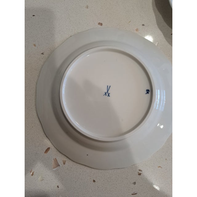 White Early 1900's Meissen Salad Plates - Set of 6 For Sale - Image 8 of 16