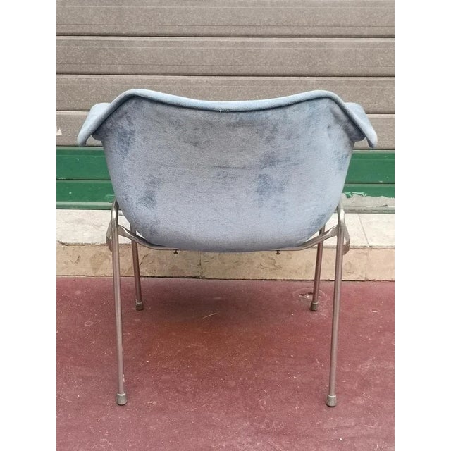 Set of Blue Upholstery and Chrome Armchairs, 1970s For Sale - Image 6 of 10