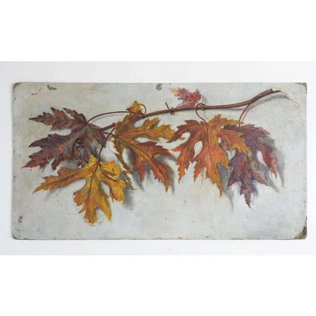 Antique Oak Leaves Painting For Sale - Image 4 of 4