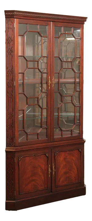 Henkel Harris Georgian Style Mahogany Corner Cabinet