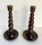 Here is a wonderful pair of solid wood candlestick holders in a bobbin style. The size of the round ball shapes increase...