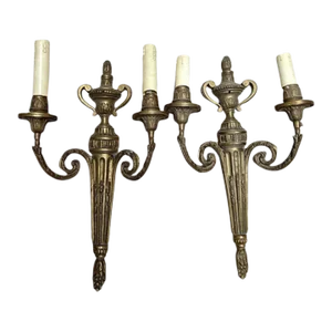 Pair of Circa 1950's Brass Wall Sconces