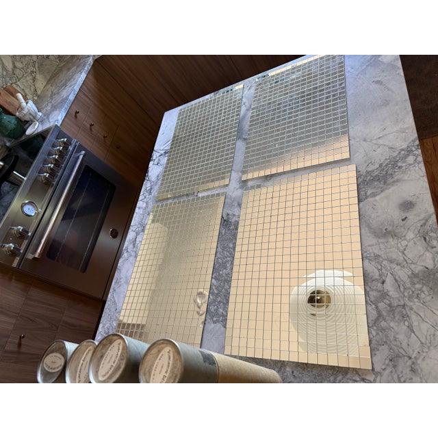 1970s Mid Century Modern Mosaic Mirrored Placemats by Tomorrow Designs - Set of Four For Sale - Image 11 of 11