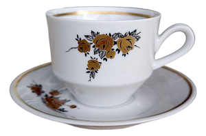Vintage Mocha Cup Set by Graf by Henneberg Ilmenau, 1960s, Set of 8
