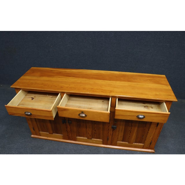Pine Three-Door Sideboard/Store Counter With Three Drawers For Sale - Image 11 of 15